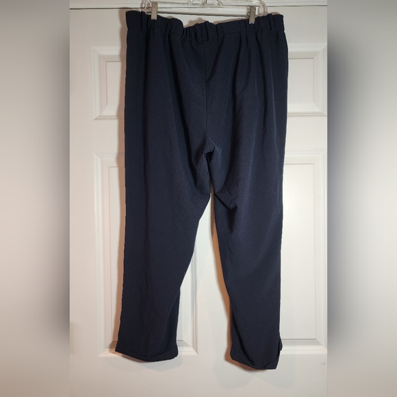 Philosophy Stretchy Navy Blue Roll Cuff Pull On Dress Pants 1X - Picture 4 of 4